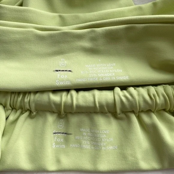 NEW! Set! Stone Fox Swim x Free People Bijou Lele bikini green 14620 - Picture 7 of 8